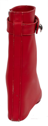 Givenchy Red Shark Lock Leather Boots