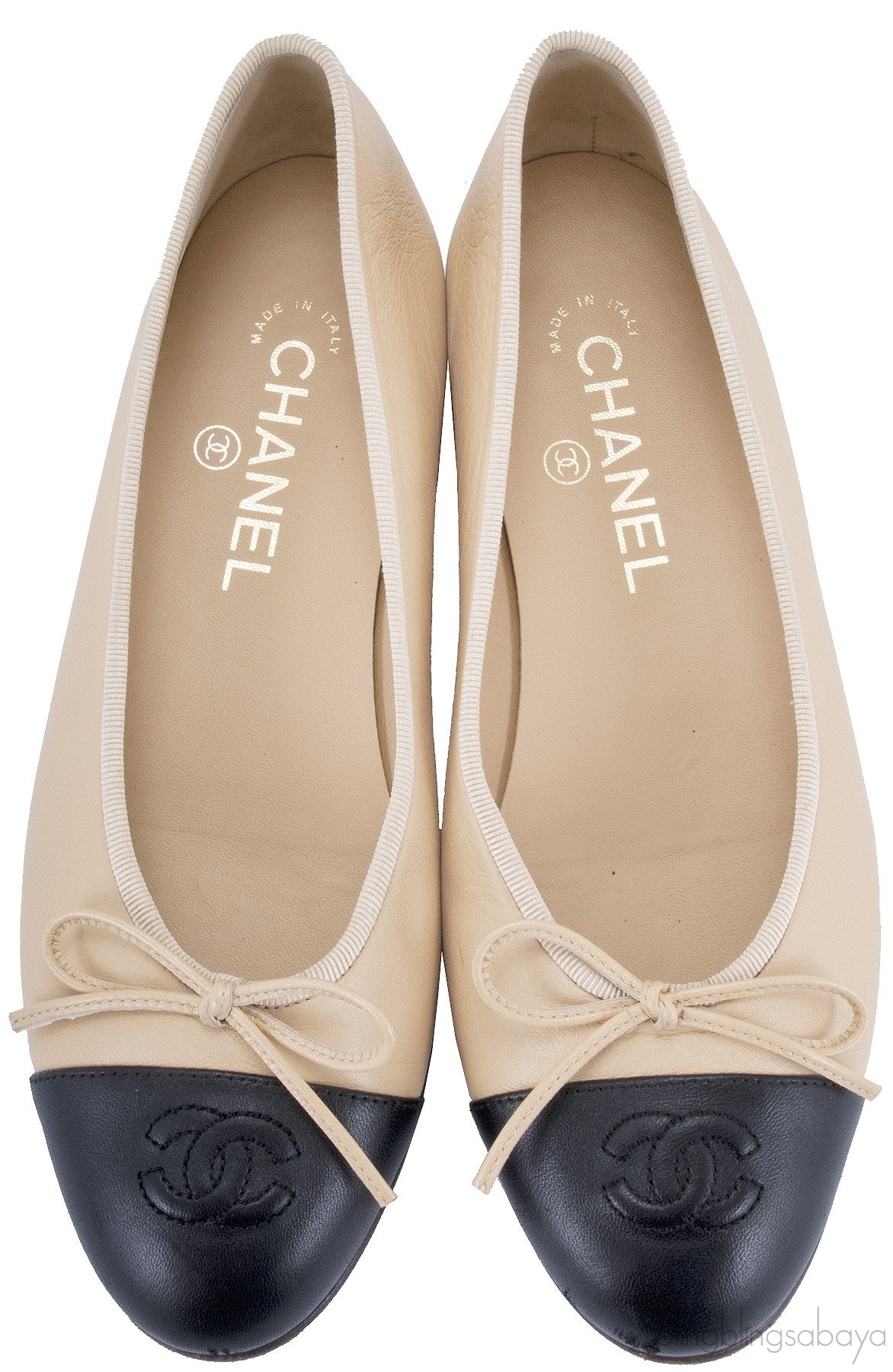 CC Cap Toe Beige Ballerina Flats