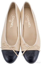 CC Cap Toe Beige Ballerina Flats