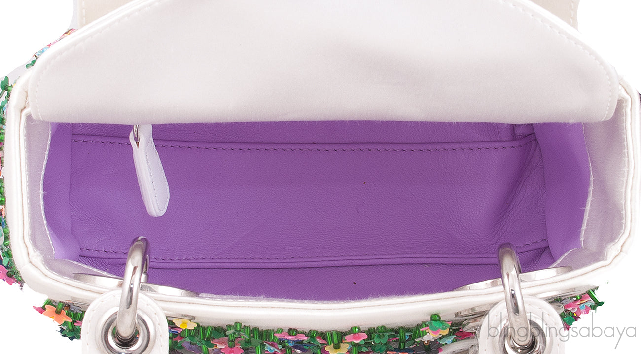 Lady Dior Micro Flower Embellished Bag