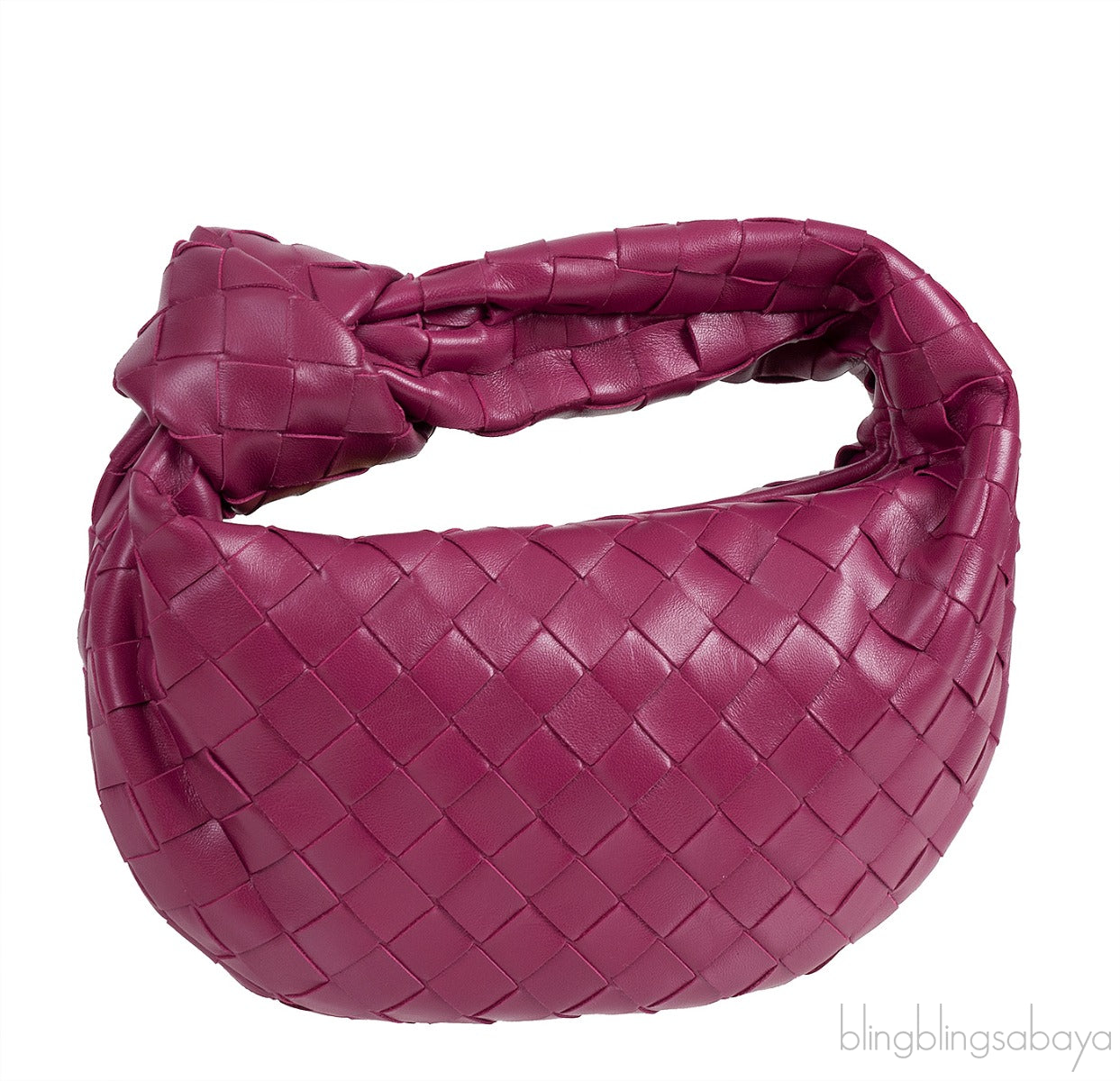 Plum Jodie Mini Knotted Intrecciato Pouch