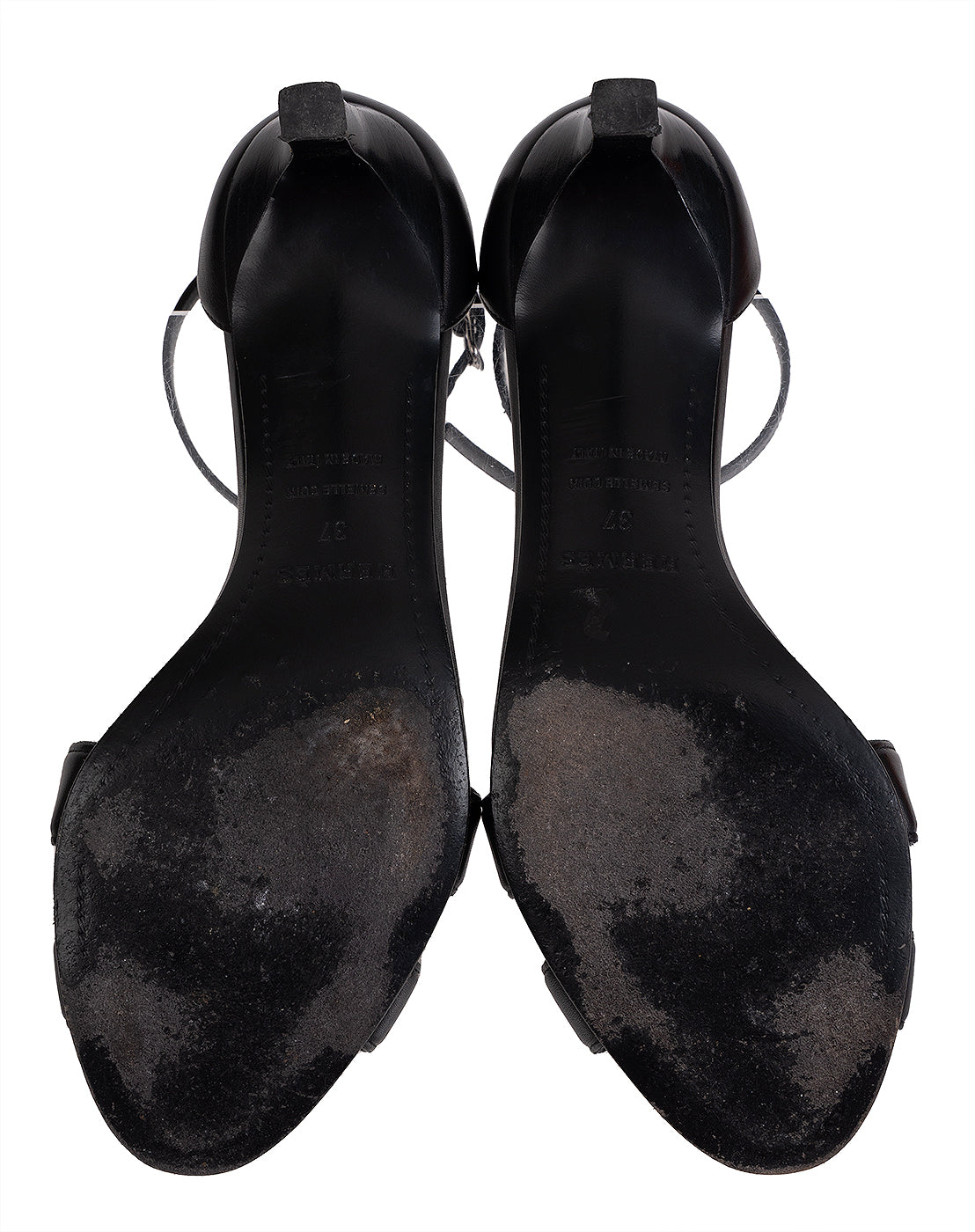 Hermes Black Studded Night 70 Sandals 37