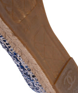 Chanel Blue CC Tweed Espadrille 41