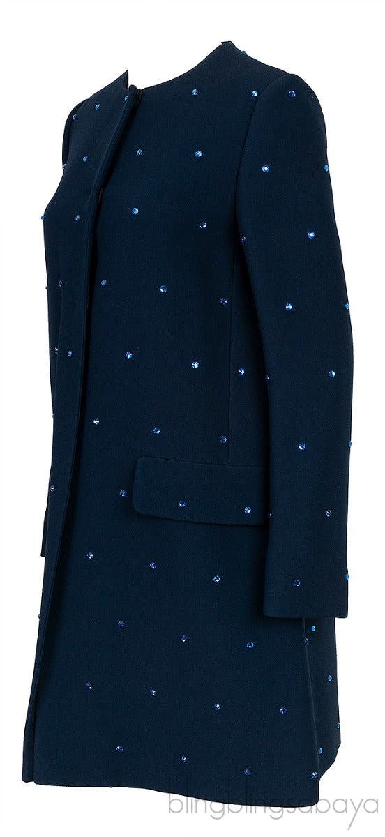Crystal Embellished Blue Coat