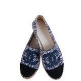 Chanel Blue CC Tweed Espadrille 41
