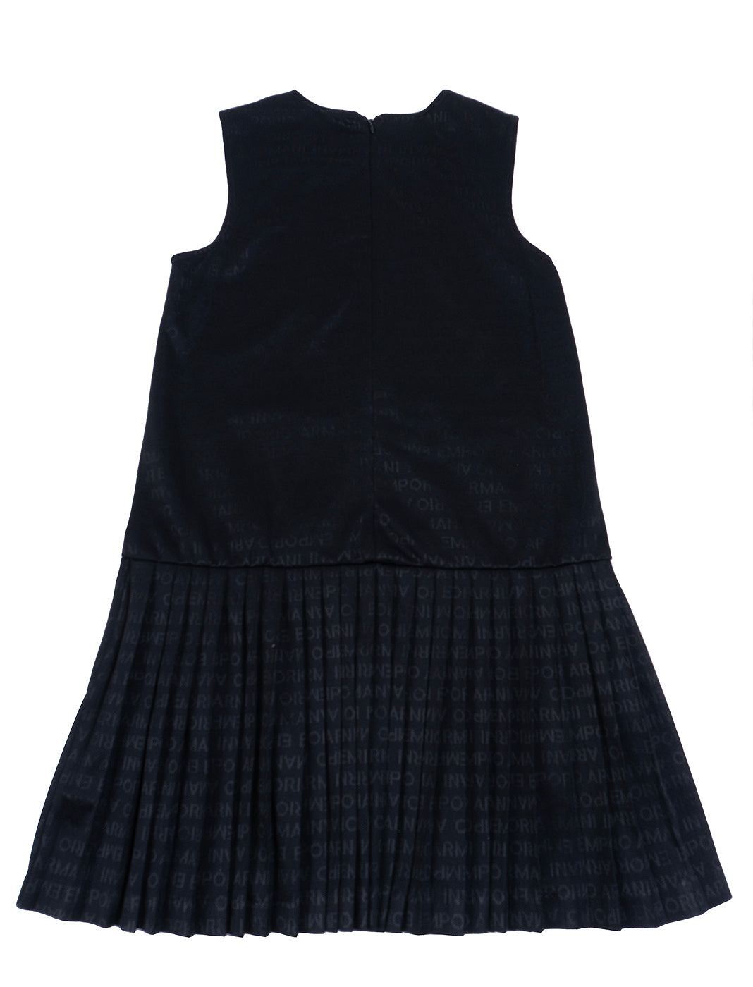 Emporio Armani Black Logo Pleated Dress