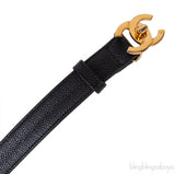 Chanel Black Caviar CC Turnlock Vintage Belt