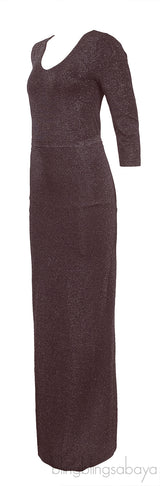Wolford Burgundy Metallic Bodysuit & Maxi Skirt
