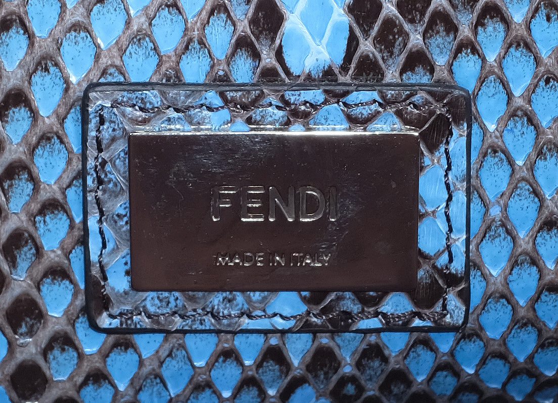 Fendi Peekaboo Medium Blue Python Bag