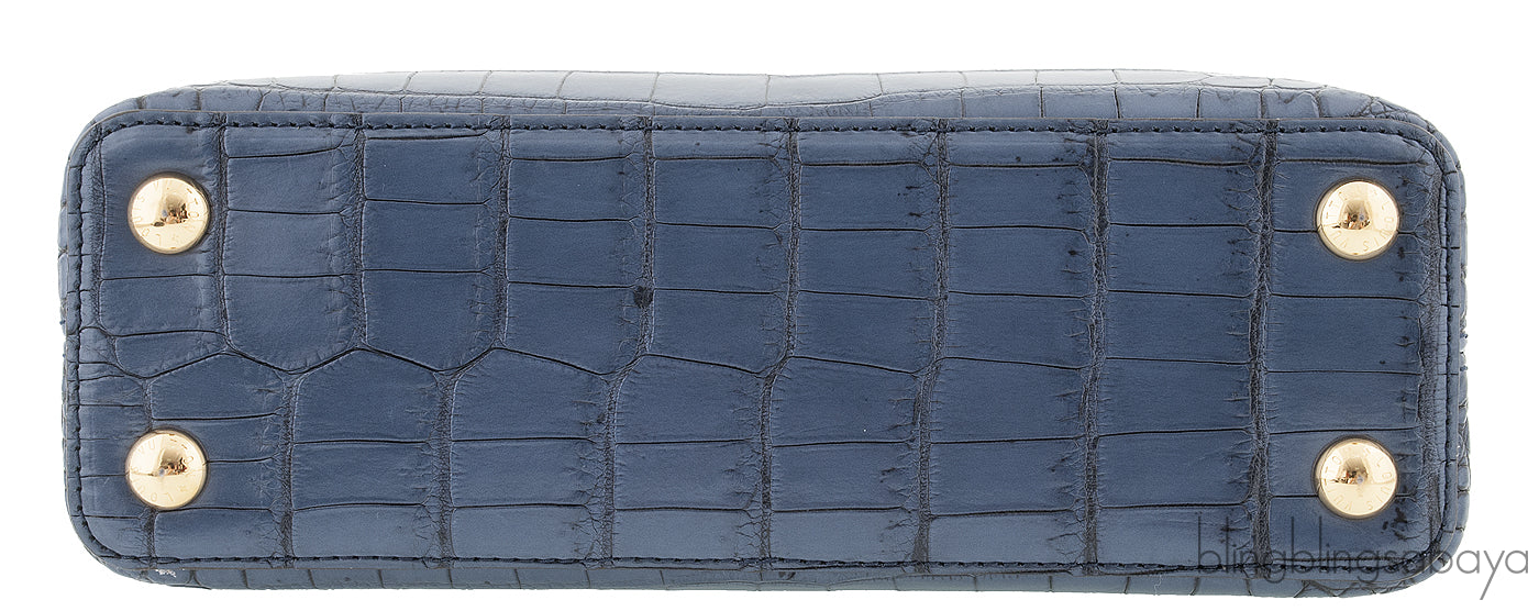 Blue Capucines Crocodile BB