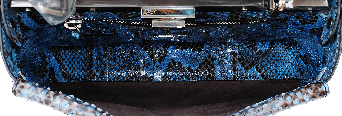 Fendi Peekaboo Medium Blue Python Bag