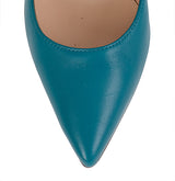 Gianvito Rossi Blue Green Leather 85 Pointed Toe Heels