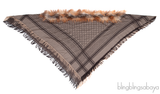 Gucci Fox Trimmed GG Patterned Stole
