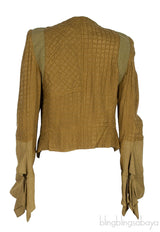 Brown Kaki Textured Blazer