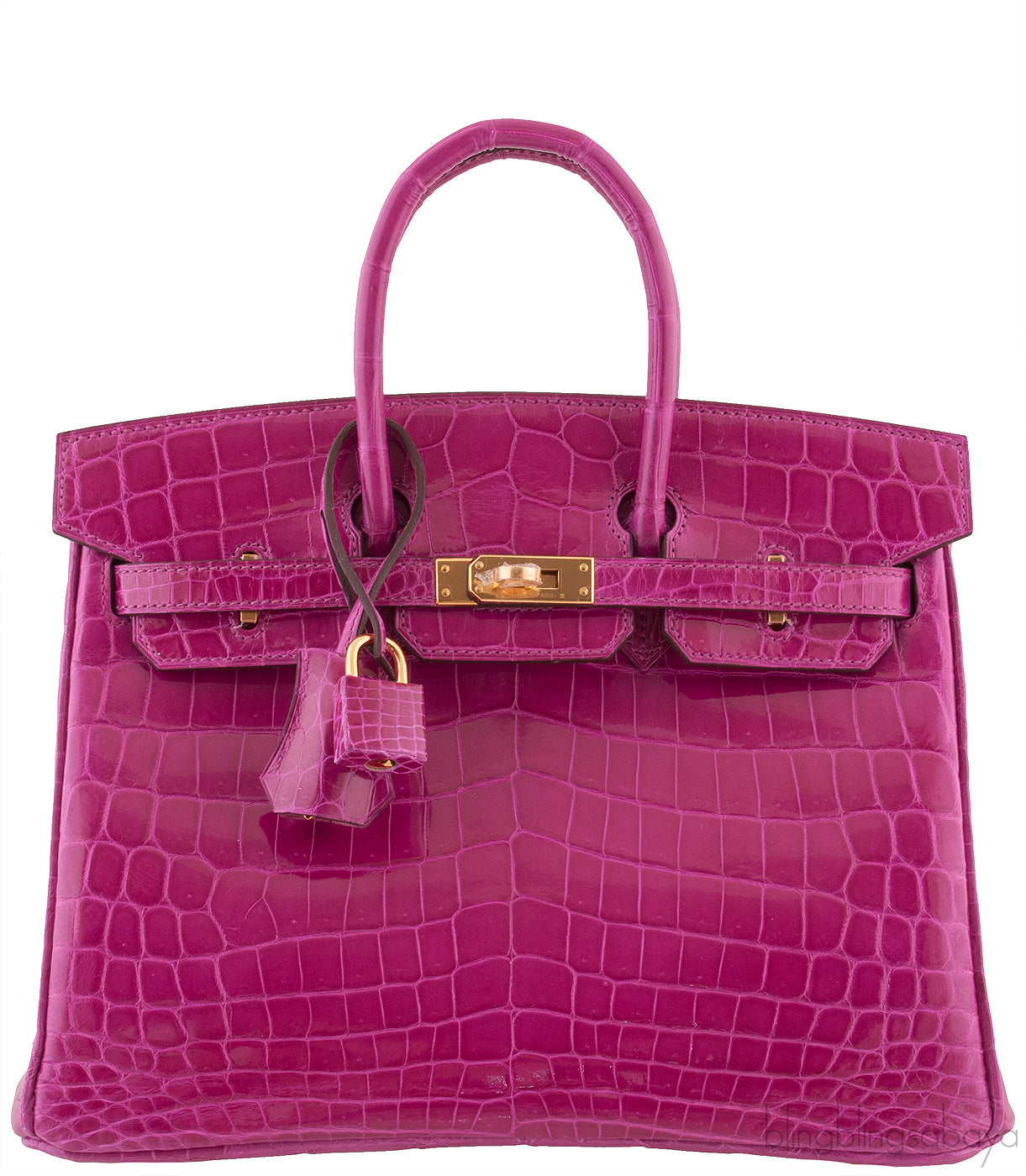 Birkin 25 Rose Sheherazade Crocodile