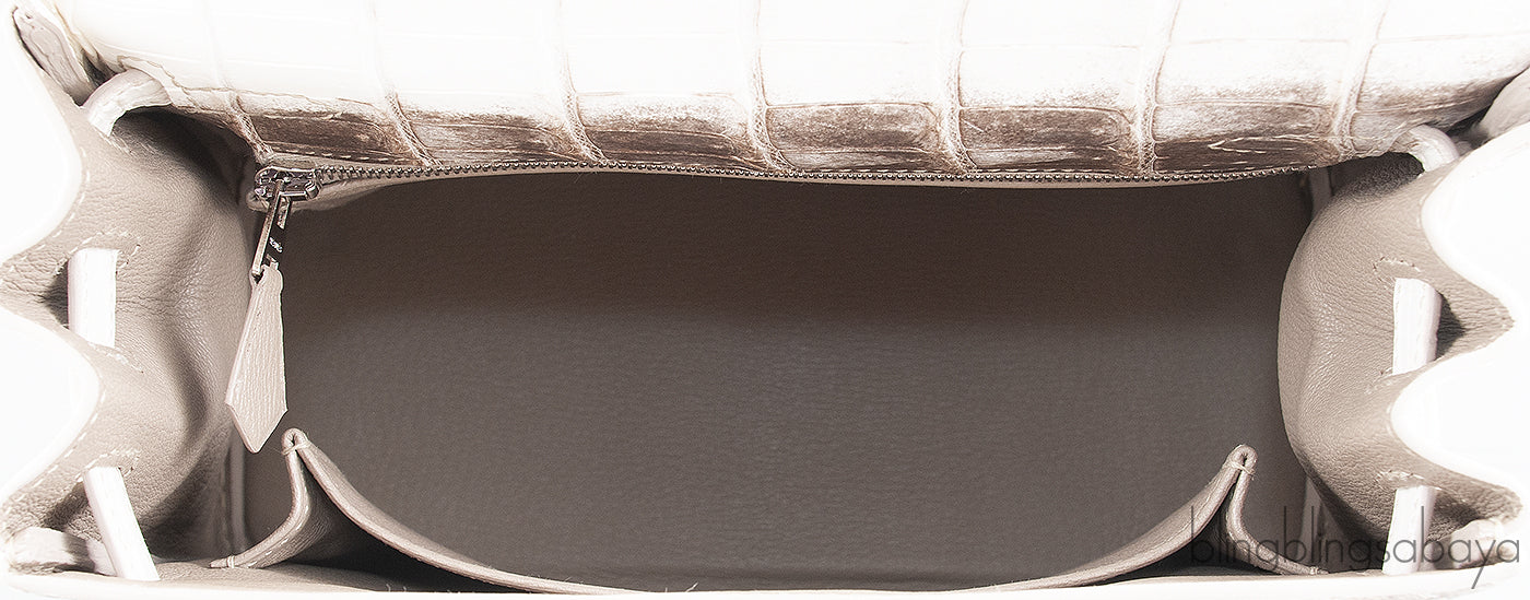 Hermès Kelly 25 Himalaya Niloticus Crocodile PHW