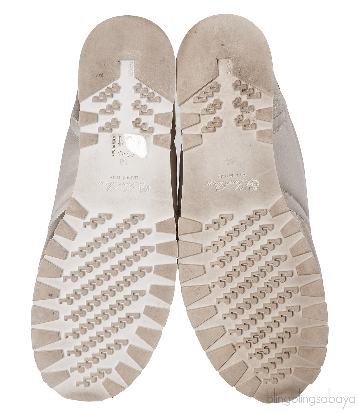 Loro Piana My Wind Beige Nylon and Gold Leather Sneakers