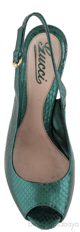 Emerald Green Slingback Python