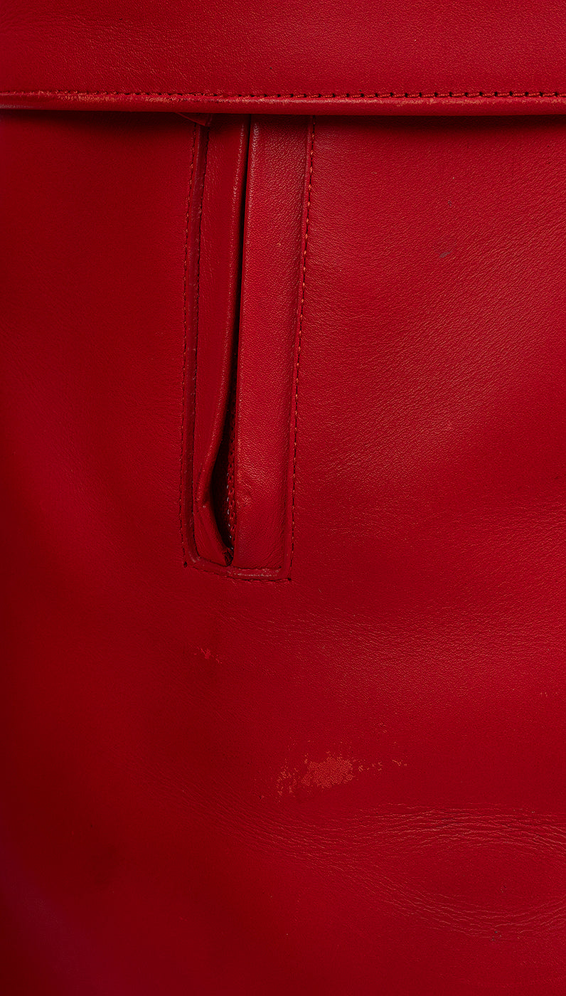 Givenchy Red Shark Lock Leather Boots