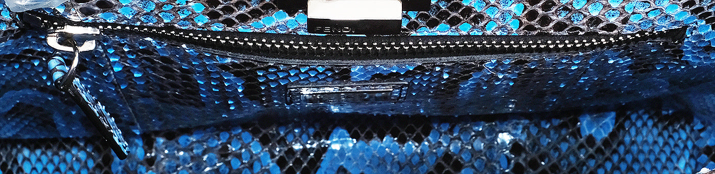 Fendi Peekaboo Medium Blue Python Bag