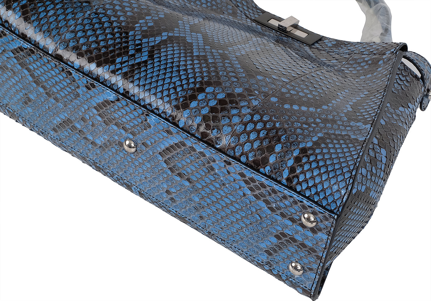 Fendi Peekaboo Medium Blue Python Bag