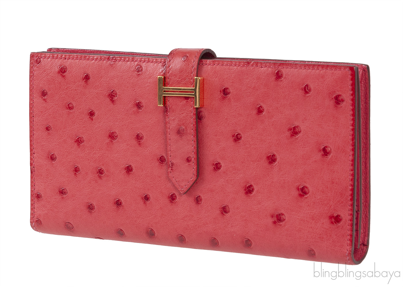 Bearn Bougainvillier Ostrich Wallet GHW