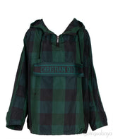 Dior Black & Green Plaid Polyester Rain Jacket