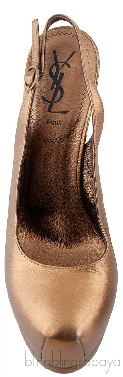 Tribtoo Gold Slingback Pump