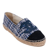 Chanel Blue CC Tweed Espadrille 41