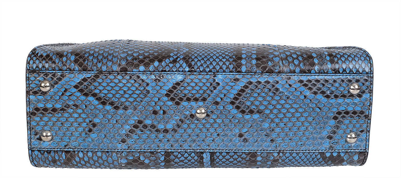 Fendi Peekaboo Medium Blue Python Bag