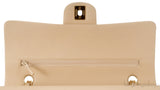 Classic Beige Matte Quilted Flap Bag