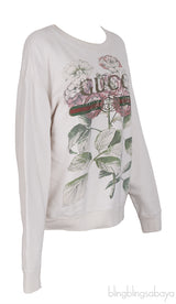 GG White Floral Print Sweatshirt