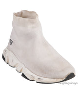 White Speed Stretch-knit High Top Kids Sneakers