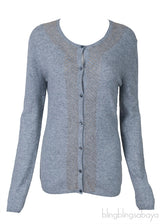 Grey Wool Beaded Cardigan