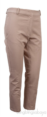 Beige Elastic Trouser