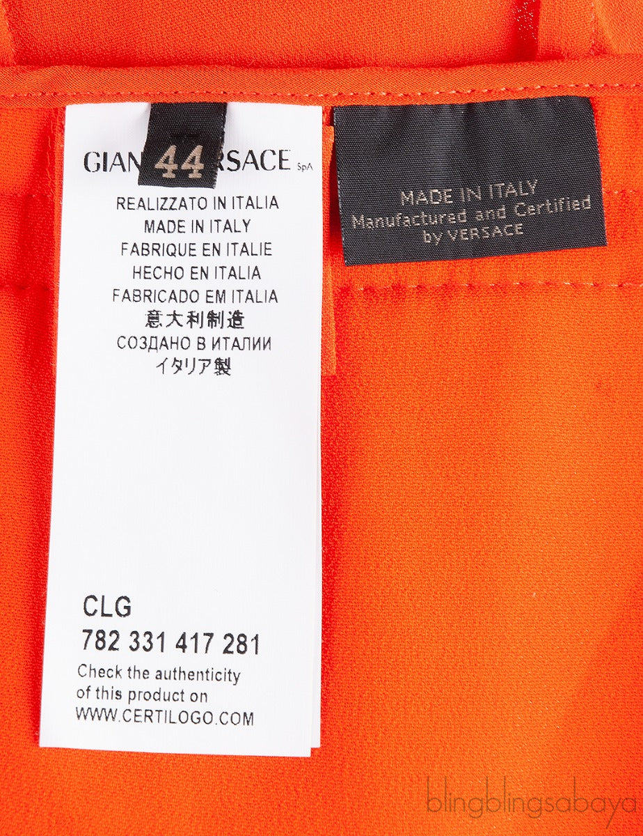 Orange Padded Shoulder Blazer