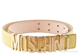 Logo Yellow Leather Belt