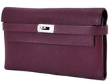 Kelly Long Wallet Chevre Burgundy