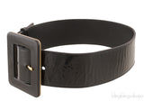 Black Patent Wide Buckle Belt