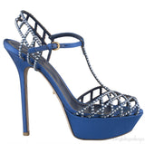 Blue Crystal Slingback Pump
