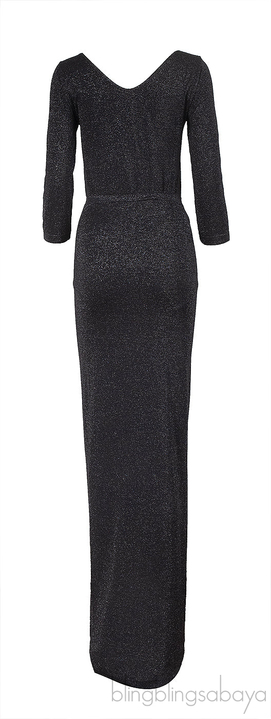 Wolford Burgundy Metallic Bodysuit & Maxi Skirt