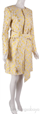 Yellow Lurex Belted Coat