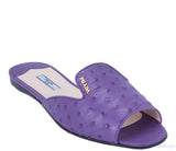 Purple Ostrich Open Toe Slide