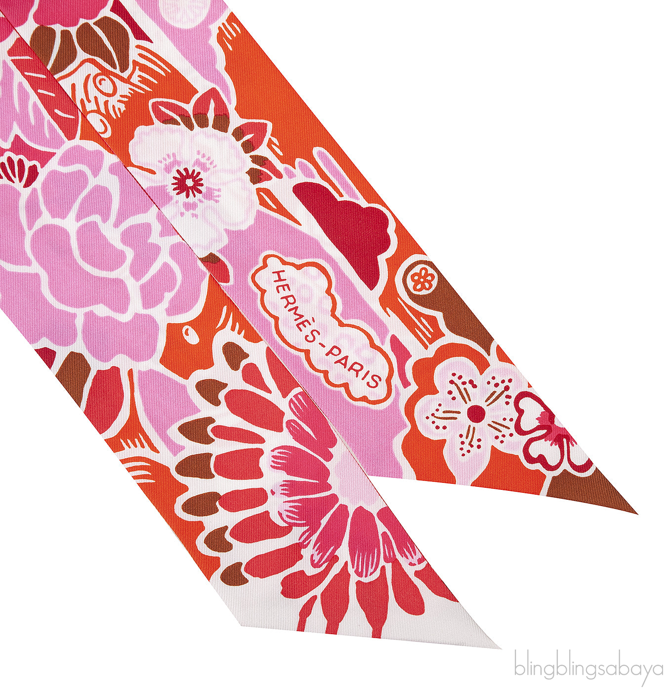 Fuchsia \"Bingata\" Silk Twilly