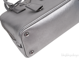 Silver Saffiano Promenade Top Handle Bag
