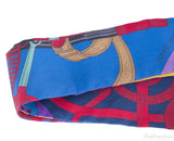 Purple Multi-color Printed Twilly