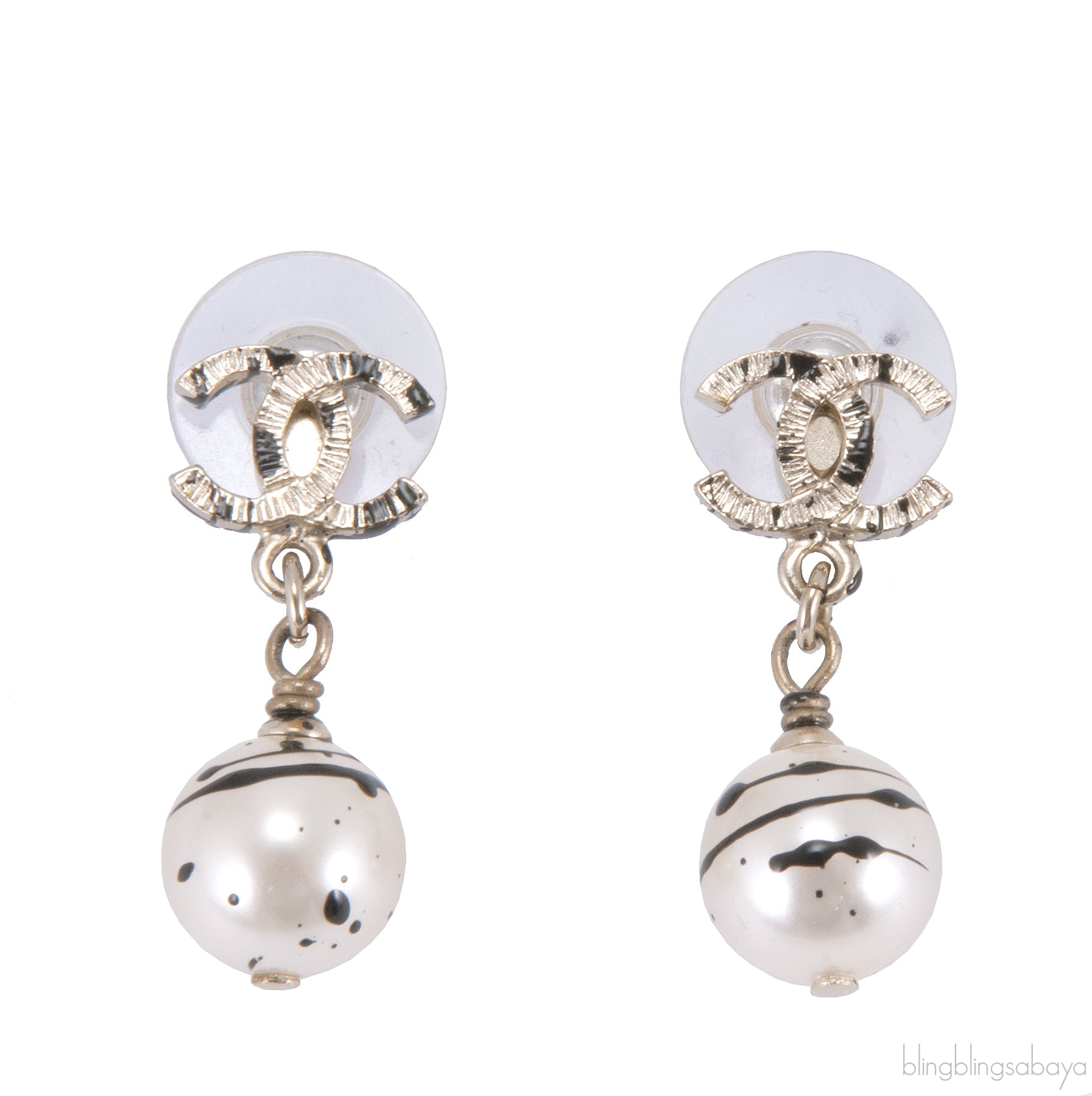 CC Pearl Drop Earrings