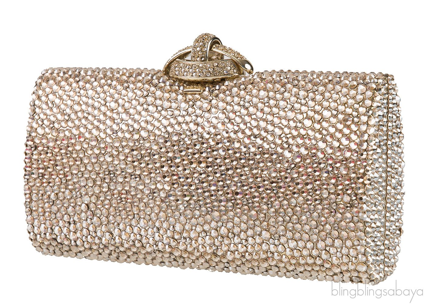 Gold Crystal Embellished Clutch