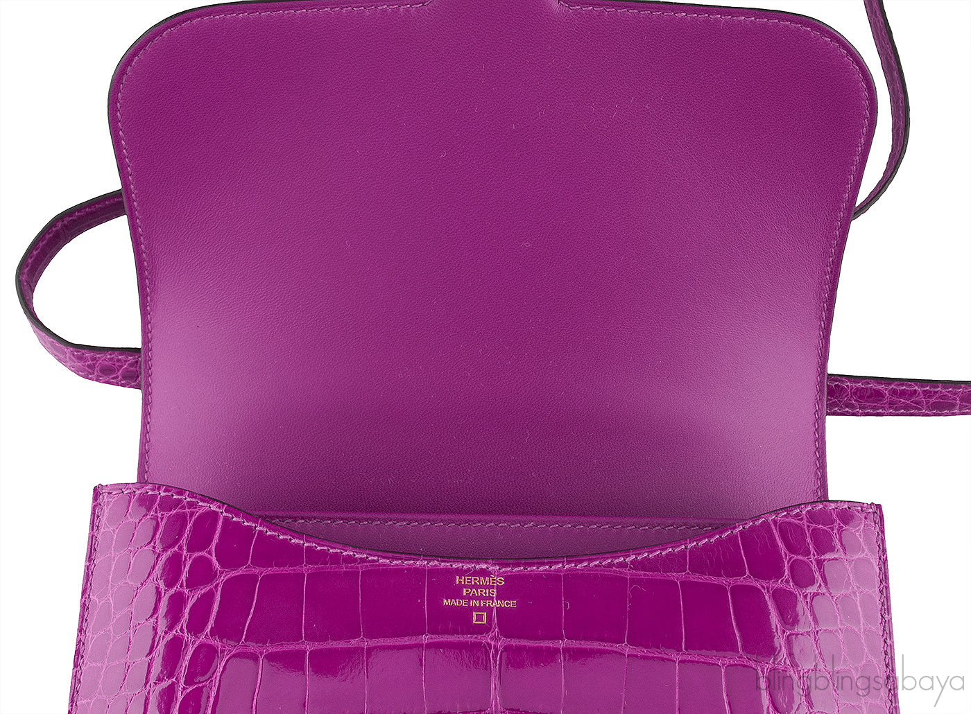 Constance III Mini Rose Pourpre Crocodile