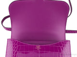 Constance III Mini Rose Pourpre Crocodile
